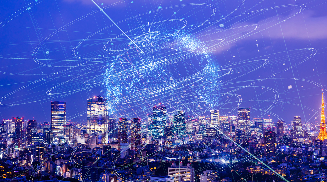 render of Global communication network concept